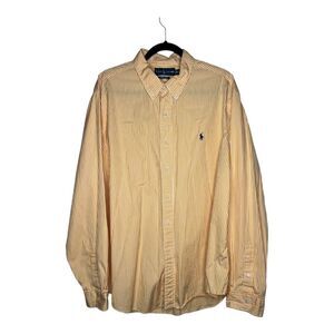 Polo Ralph Lauren men's long-sleeve oxford button-down shirt in a yellow/white